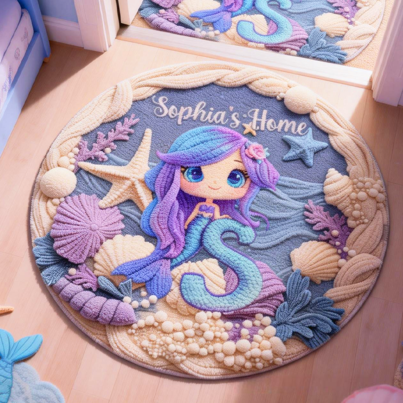 Personalized Cartoon Mermaid Customizable with Your Name Cute Gift for Children