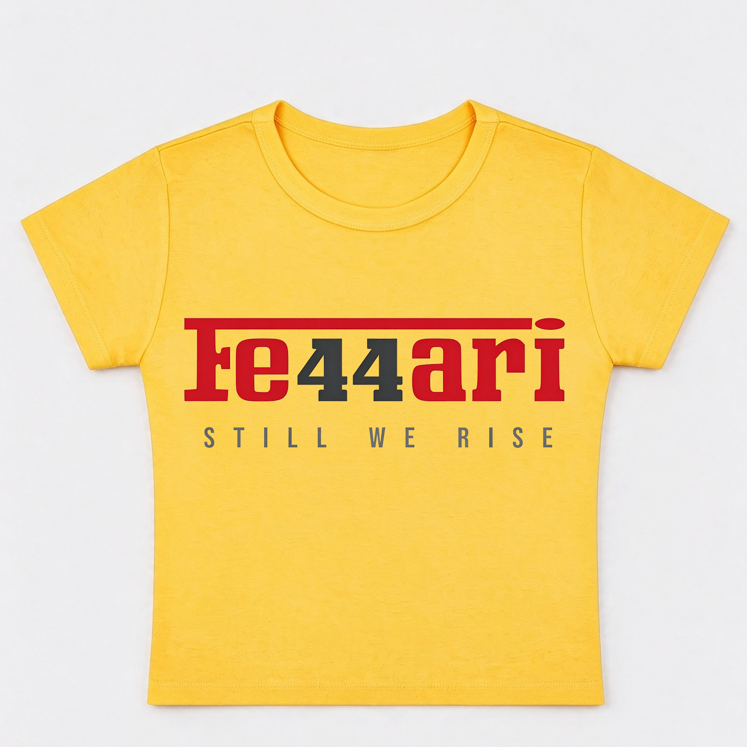 F1 Ferrari Fe44ari Still We Rise Baby Tee, Lewis Hamilton Inspired Cropped T-shirt, Formula 1 Racing Women’s Crop Top, F1 Fan Gift