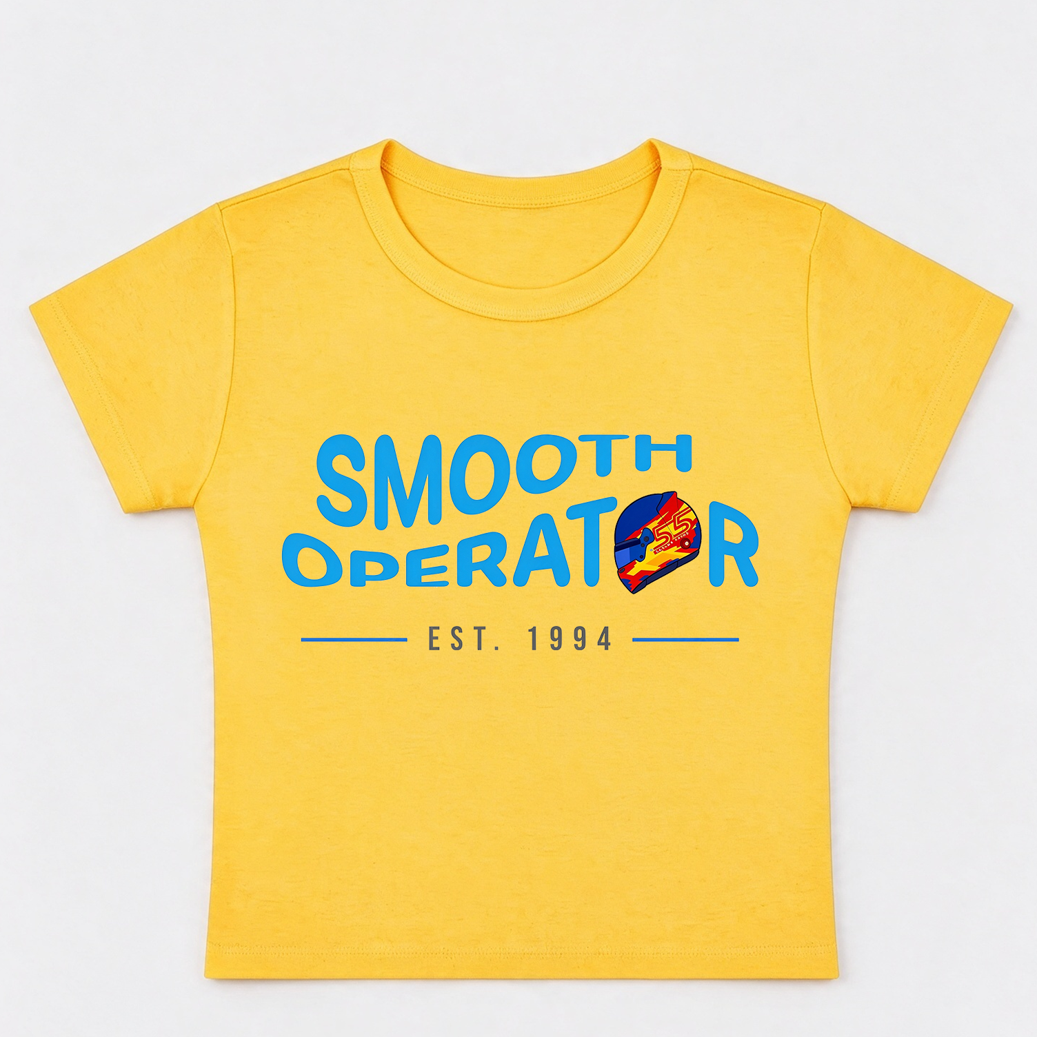 F1 Smooth Operator Baby Tee, Carlos Sainz #55 Inspired Cropped T-shirt, Formula 1 Racing Women’s Crop Top, F1 Fan Gift