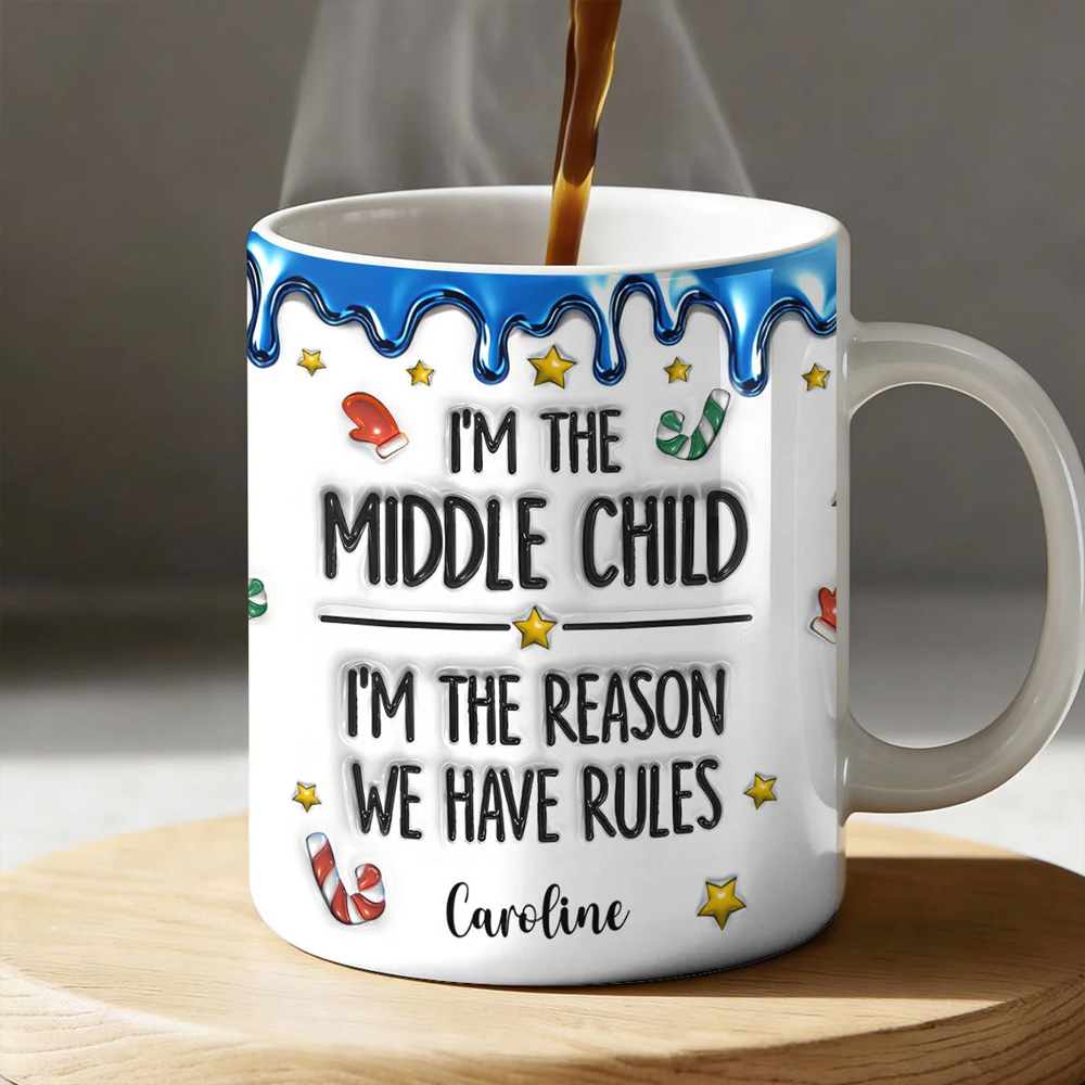Personalized Funny Siblings Mug Set Oldest Middle Youngest Child Coffee Cup Humor Gift For Brother Sister Family Birthday Present