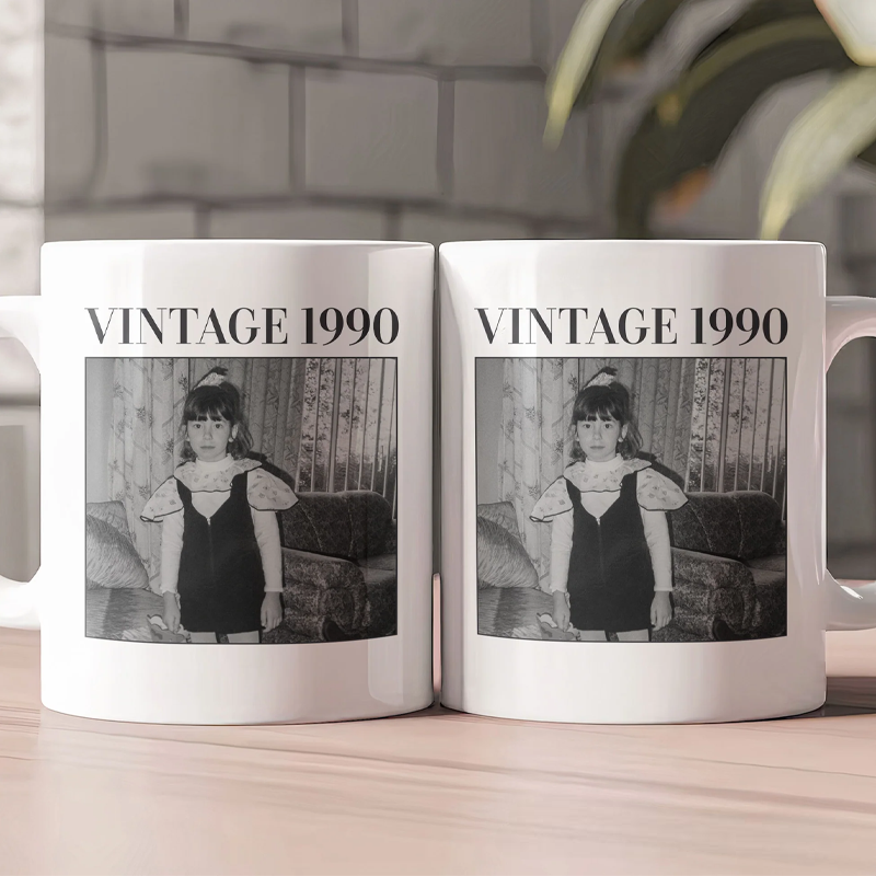 Personalized Vintage Photo and Year Photo Mug Birthday Gift for Kids