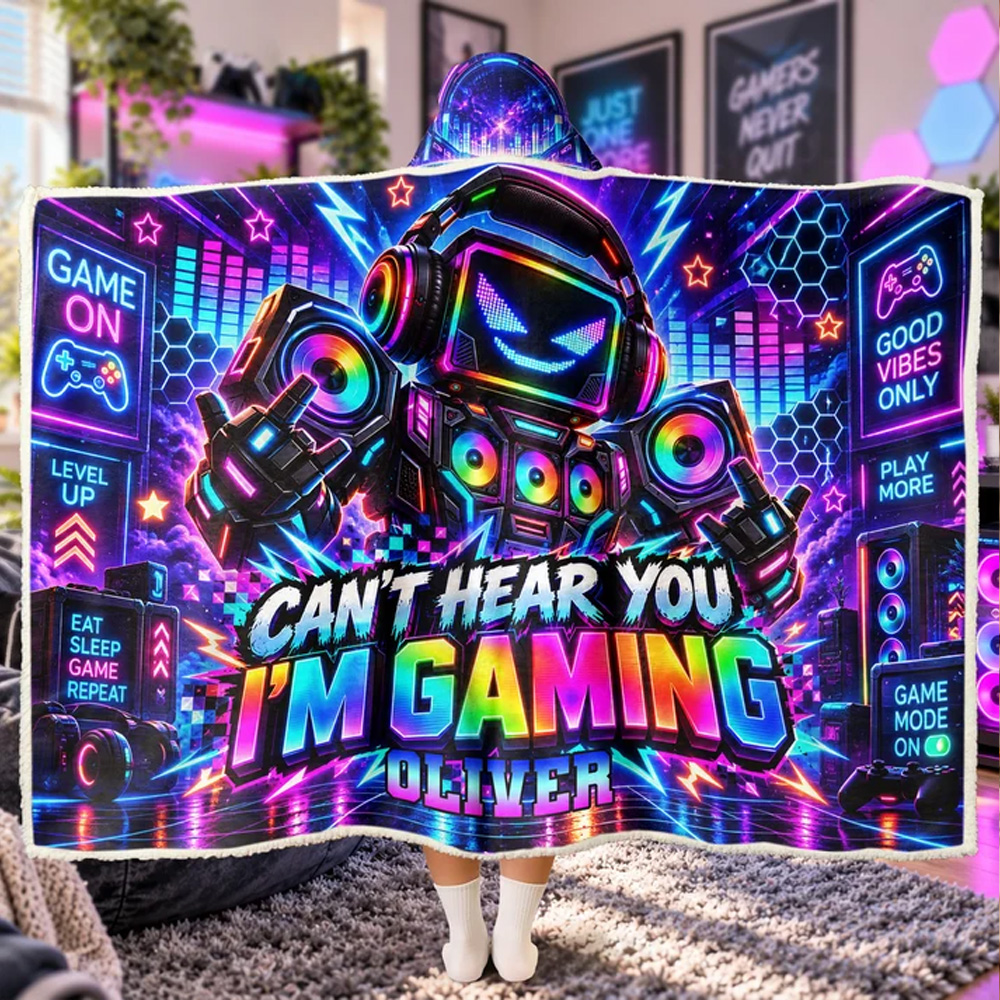 Personalized Blanket Can't Hear You I'm Gaming Funny Reading Blanket For Game Lovers