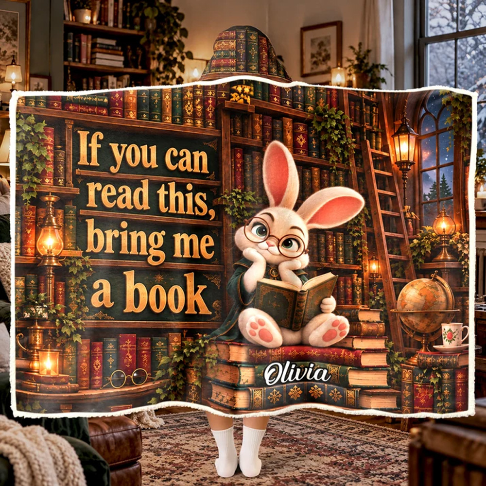 Personalized Blanket Shhh... I’m Reading Funny Reading Blanket For Book Lovers