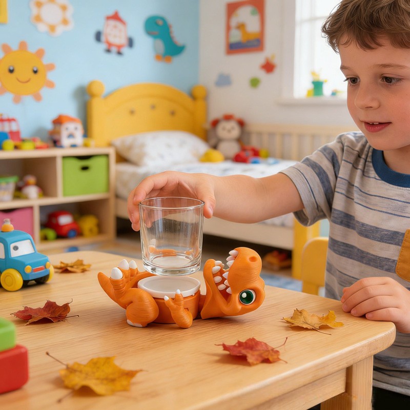 Adorable Dino Figure Children Drink Accessory Cup Holder 3d Printing