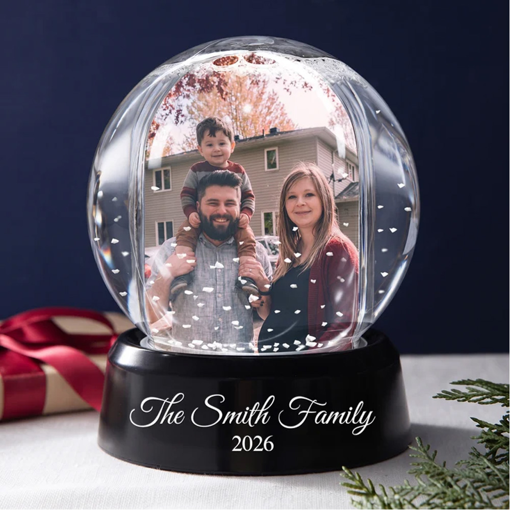Personalized Photo Snow Globe Christmas Gifts For Family Kids Couple
