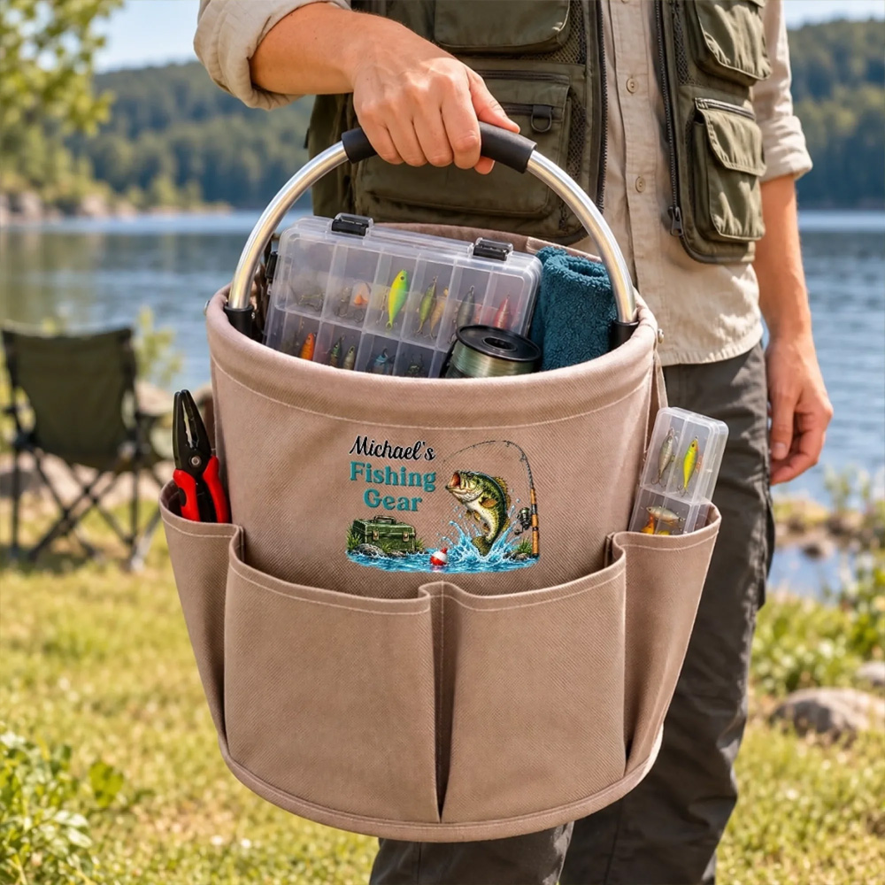 Personalized Gardening Tool Bag Custom Name Fishing Gear Gifts for Fishermen