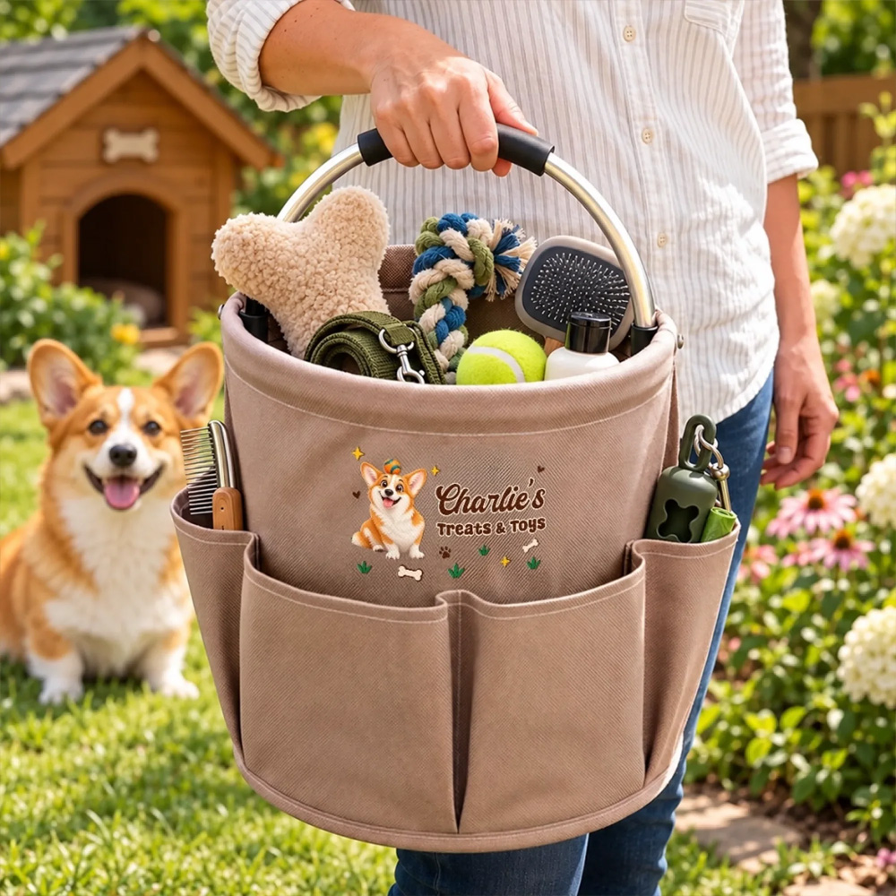 Personalized Gardening Tool Bag Paws & Toys Custom Name Dog Treats & Toys Gifts for Dog Lovers