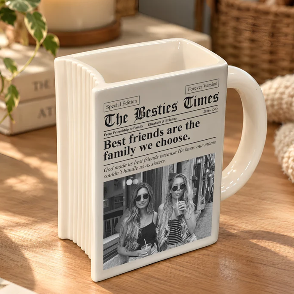 Personalized Mug Friendship Newspaper Custom Photo Best Friend Keepsake Gift For Her