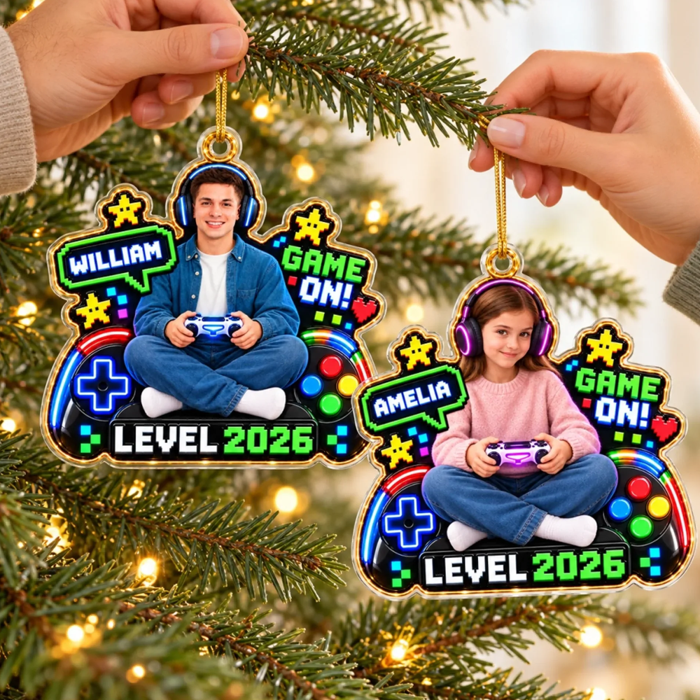 Personalized Acrylic Ornament Custom Photo Game On Gifts For Kids Gamers Gaming Lovers