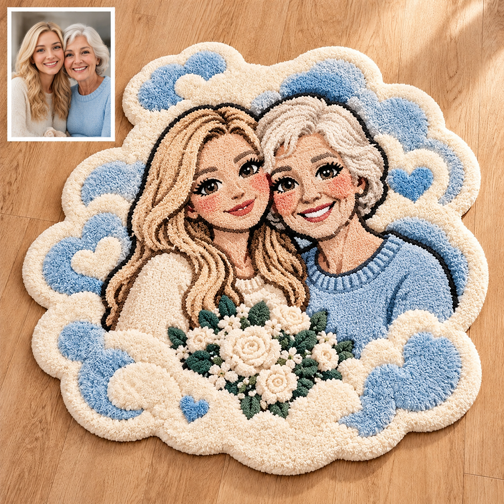 Personalized Photo Rug Custom Photo Throw Gift For Sisters Besties Family Cozy Home Decor Keepsake