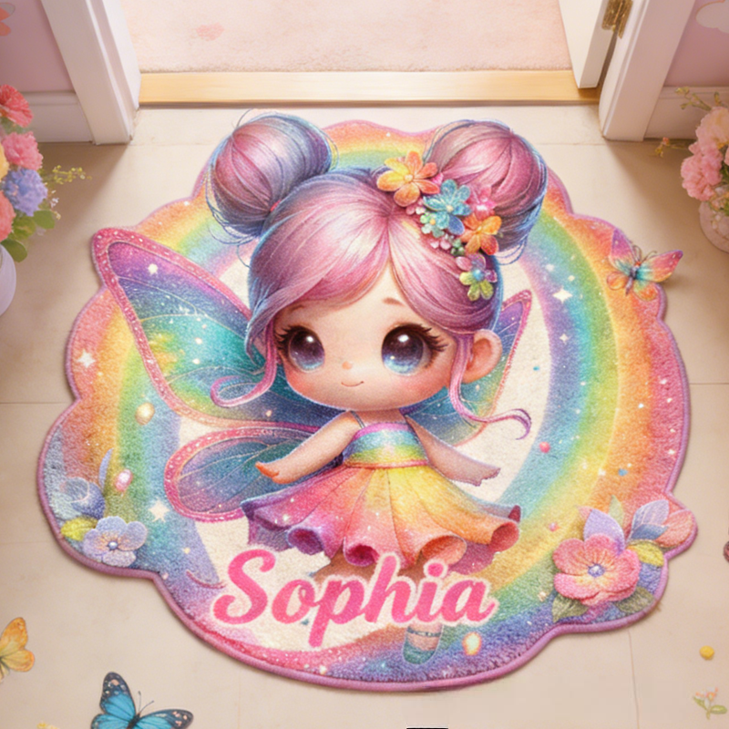 Personalized Rainbow Flower Fairy Customizable with Your Name Cute Gift for Children