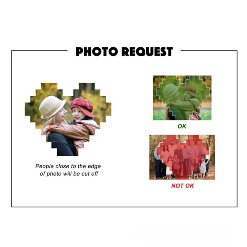 Personalized Photo Heart Shape Block Puzzles Photo Gift Gifts for Father Mother Daughter Son Friend Sister Besties Birthday Christmas Gift for Family