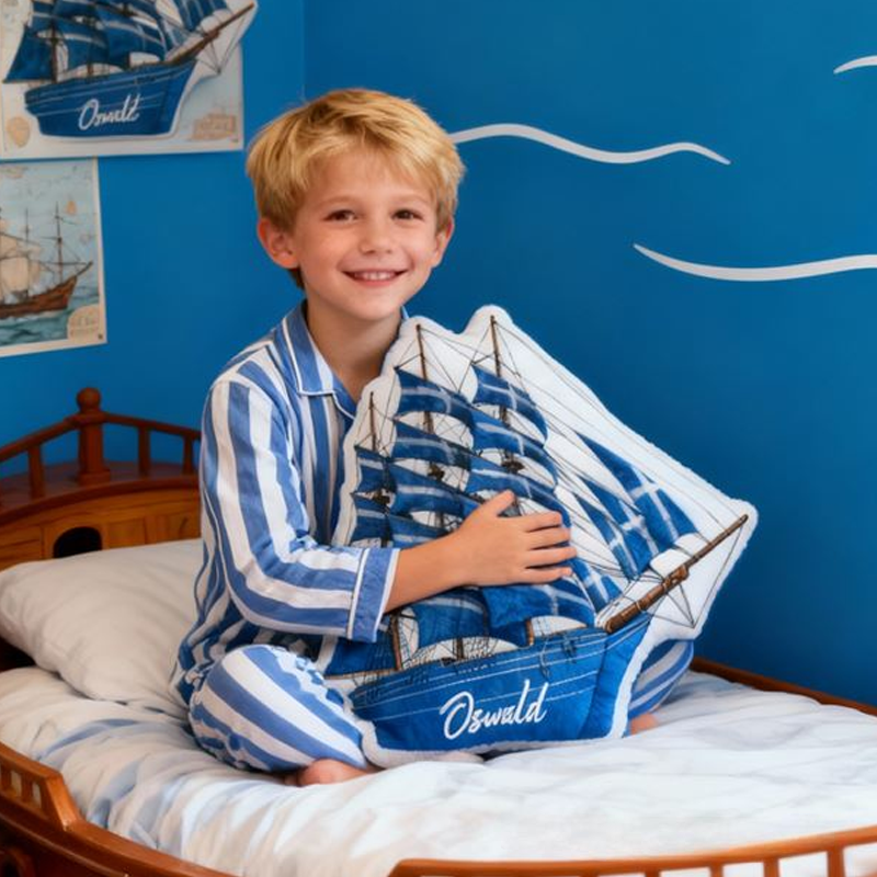 Personalized Cartoon Fabric with Name Graphic 3D Print Pillow Christmas Gift for Kids or Baby Birthday Gift