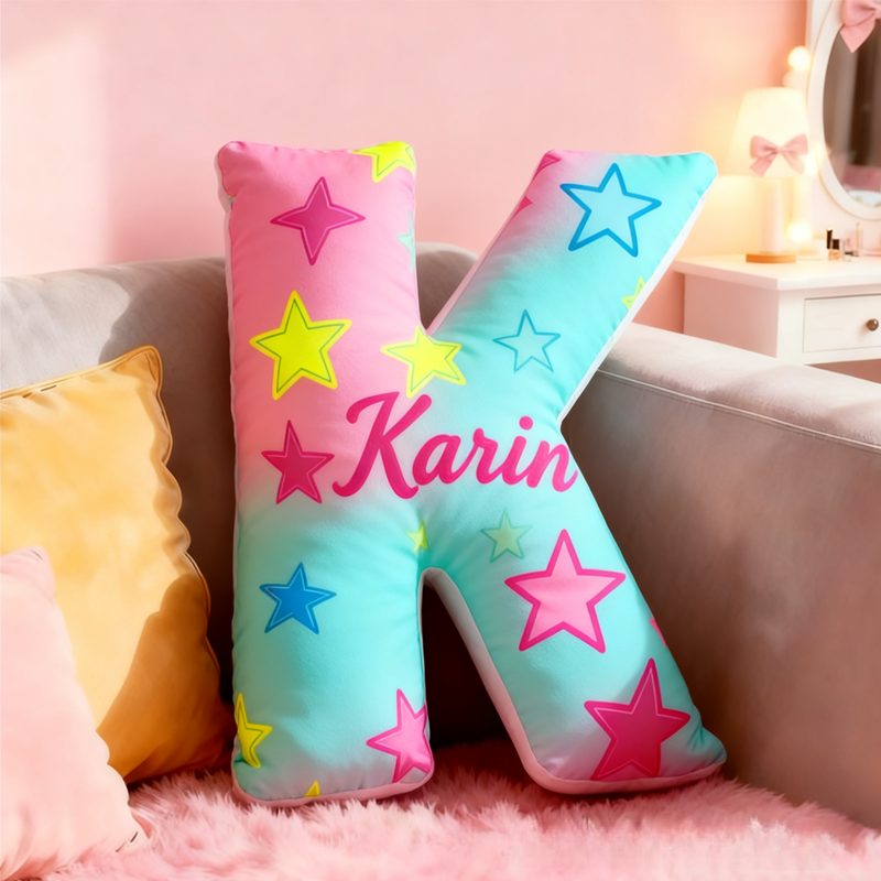 Personalized Shining Star with Name Graphic 3D Print Pillow Christmas Gift for Kids or Baby Birthday Gift