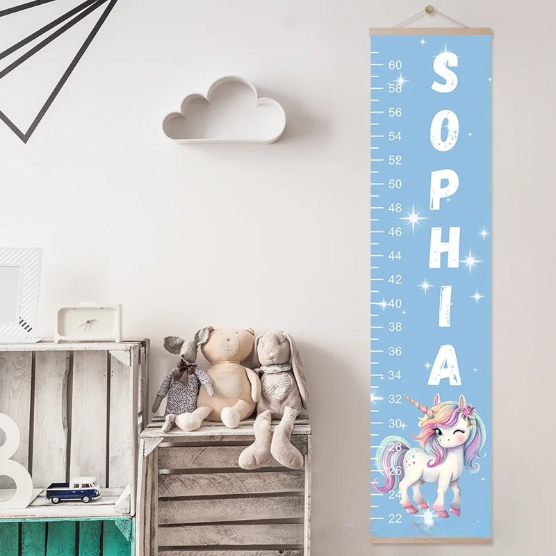 Personalized Fantasy Dream Horse Height Growth Chart with Name Nursery Baby Room Decor Birthday Baptism Gift for Baby Kid
