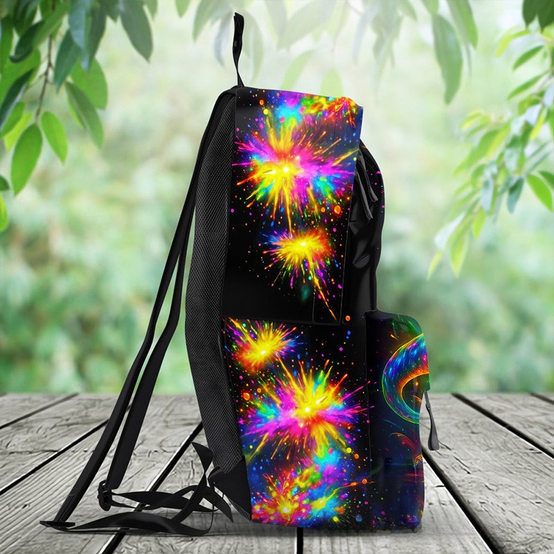 Personalized Unique T Rex Theme Custom Name Colorful Galaxy Adventure Kids School Backpack