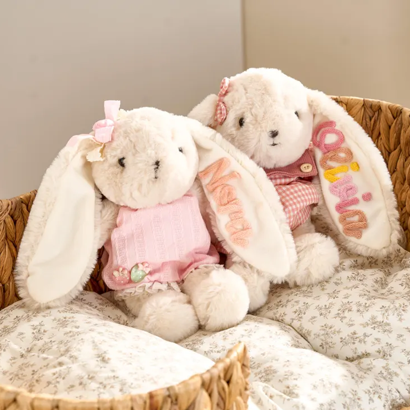 Personalized Name Easter Bunny Plushies Easter Gifts Plush Bunny with Name Easter Gift for Boys Girls