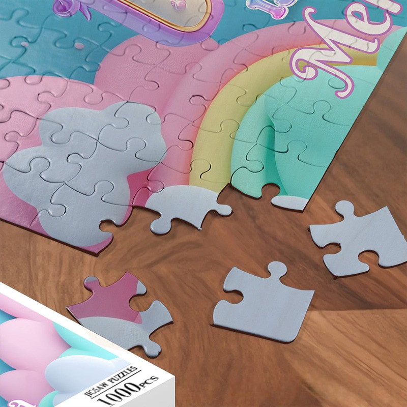 Personalized Dream Horse Alphabet Puzzle with Custom Name and Whimsical Rainbow Design Perfect for Magical Playtime Kid Photo Puzzle
