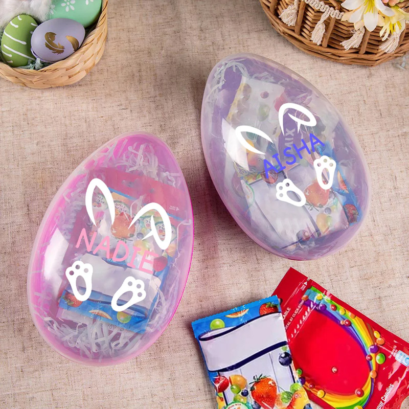 Personalized Bunny Ears Jumbo Easter Egg with Name Basket Filler Easter Gift for Boys Girls