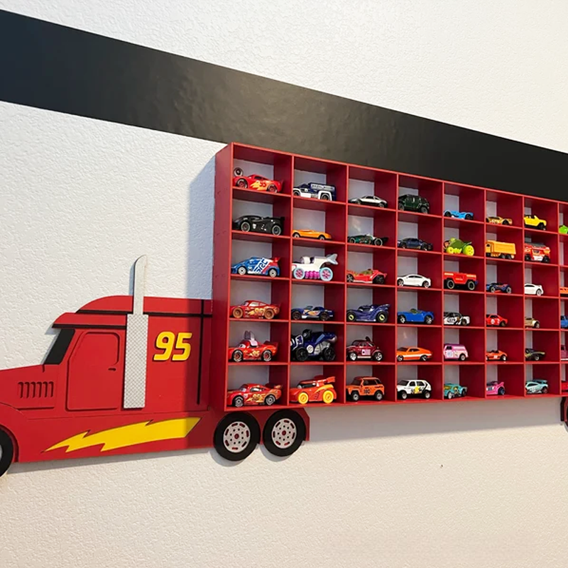Mack Truck cars Toy shelf storage for cars Toddler boy gift Car Display Shelf Showcase for car Unique gifts for kids Mack organizer