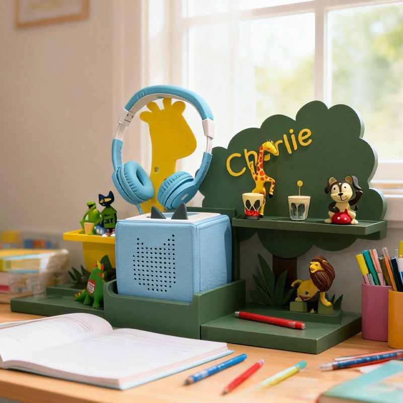 Personalized Jungle Theme Holder Birthday Gift for Kids Kids Room Decor Unisex Nursery Shelf & Character Display