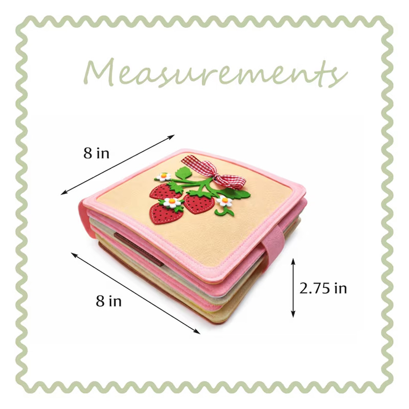 Personalized Cute Fruit Design Custom Name Montessori Sensory Learning Toy For Kids Handmade Felt Quiet Book