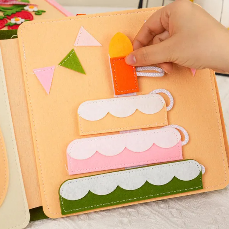 Personalized Jungle Animal Design Custom Name Learning Busy Sensory Play Gift For Kids Handmade Felt Quiet Book