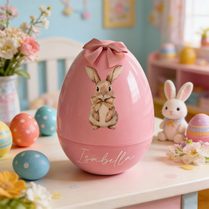 Personalized Bunny Theme Custom Name Handcrafted Decorative Gift For Children Easter Egg
