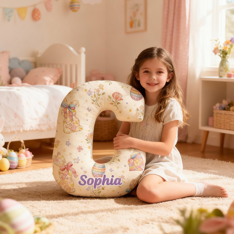 Personalized Cute Initial Theme Custom Name Comfortable Decorative Home Accent 3D Print Pillow