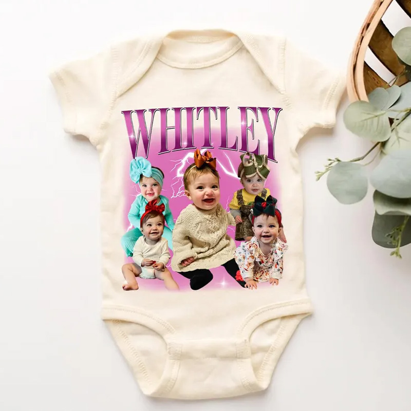 Personalized Photo Print Theme Custom Name Funny Family Picture Unique Gift Outfit Baby Bodysuit