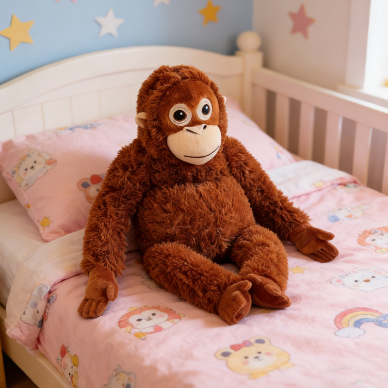 Soft Plush Brown Stuffed Animal Cute Custom Name Gift for Kids Room Decor Punch Monkey Doll Gifts for emotional comfort