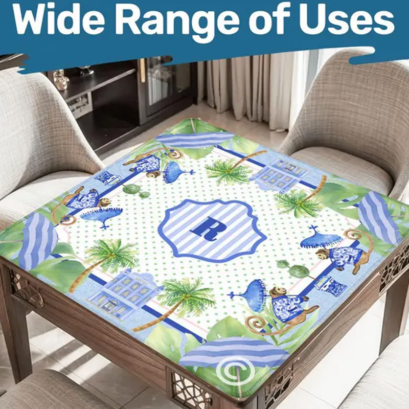 Personalized Custom Name Family Game Night Portable Foldable Nonslip Table Protector Gift Mahjong Mat