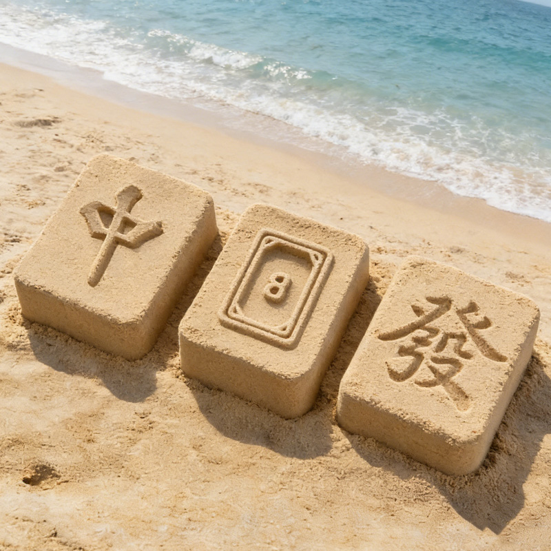 Personalized Mahjong Beach Toy Creative Outdoor Family Fun Gift Educational Playset Sand Mold