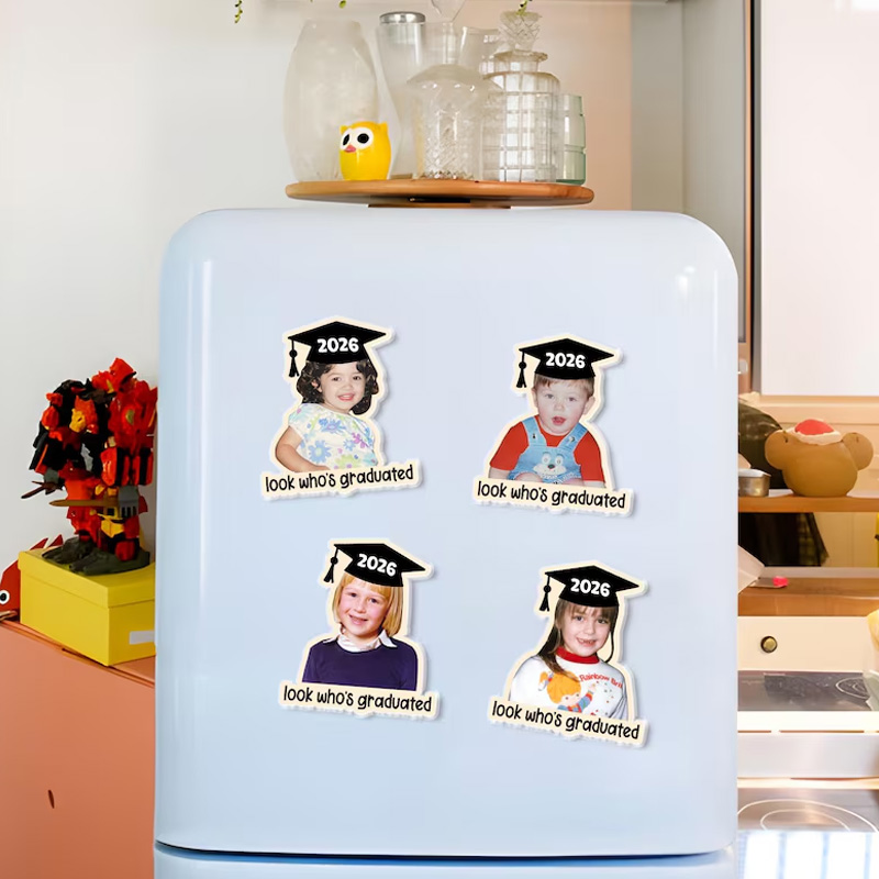 Personalized Look Who's Graduated Acrylic Magnet Custom Photo Senior Fridge Magnet Graduation Gifts Graduated Photo Acrylic Kitchen Decor