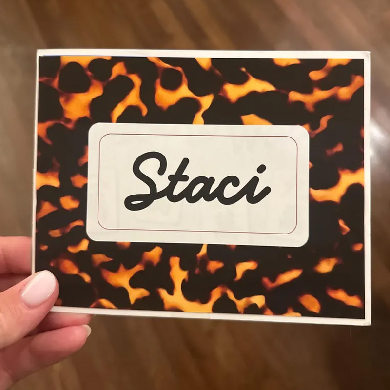 Personalized Name Floral Pattern Gift Custom Player Accessory Table Game Organizer Mahjong Tri Fold Card Holder