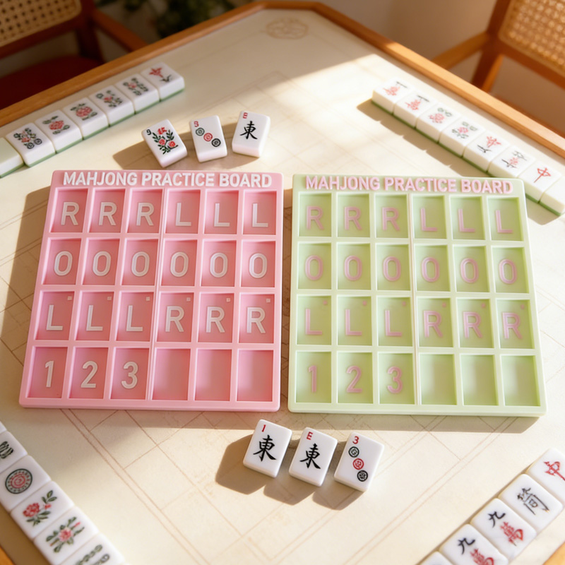 Colorful Mahjong Training Board Gift for Mahjong Lovers Practice Game Accessory 3D Solo Mahjong Board