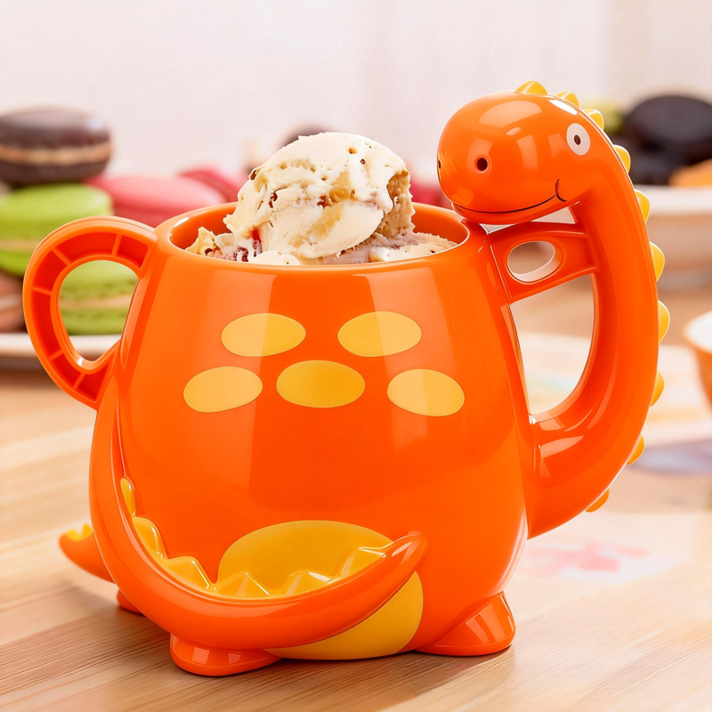 Cartoon Dinosaurs in Various Colors Ice Cream Pint Holder 3D Printed Cozy Birthday Gifts for Kids Dinosaurs Lovers Gifts