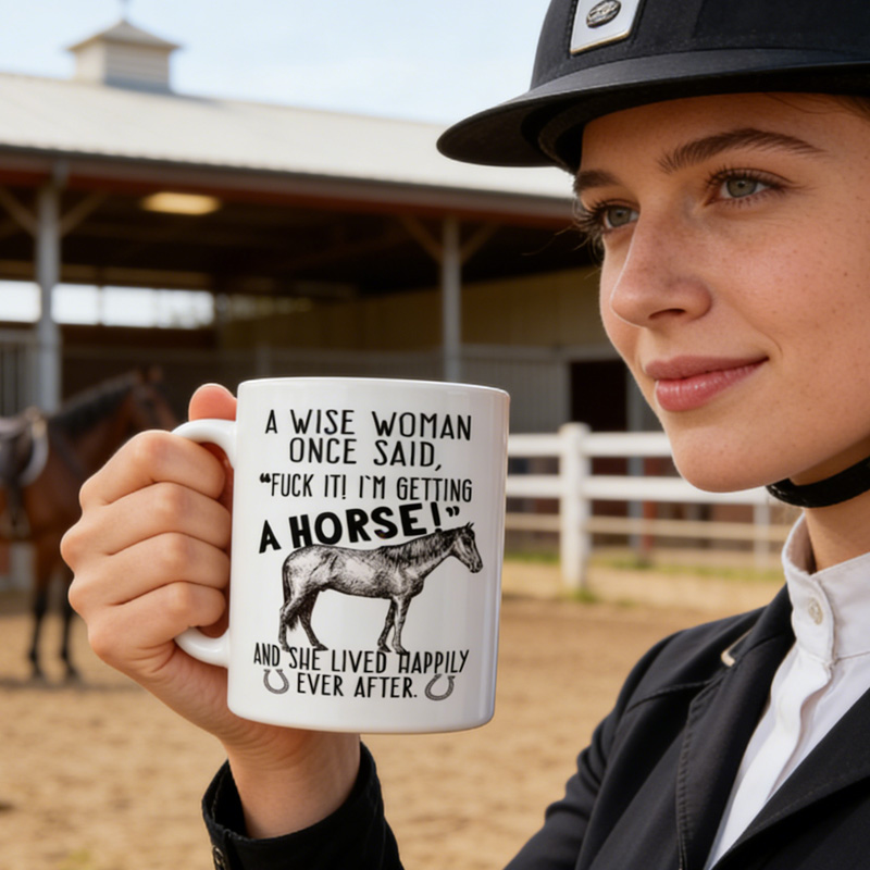 Funny Horse Lover Quote Gift For Equestrian Women Rider Coffee Cup Farm Stable Present Mug