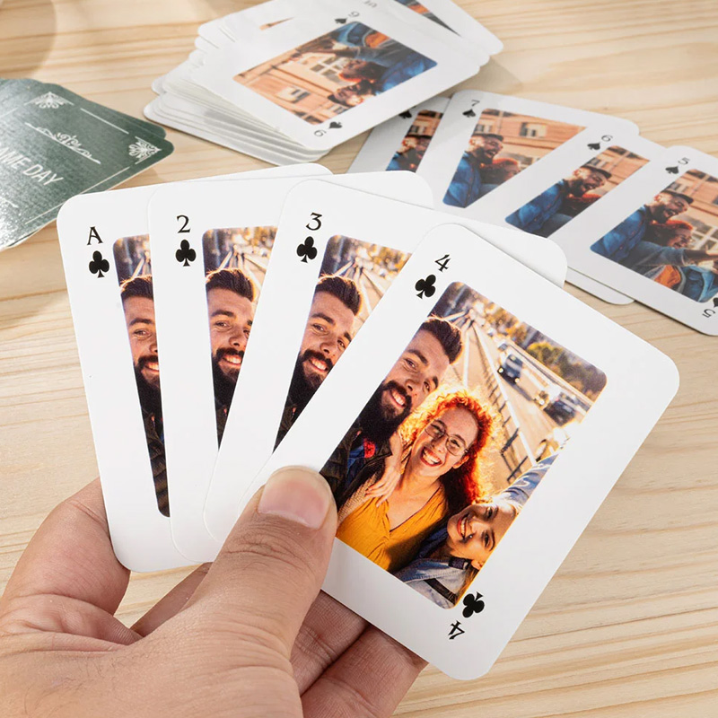 Personalized Photo Playing Cards with Text 54 Card Deck Board Game Party Favor Entertainment Housewarming Gift for Family Friends