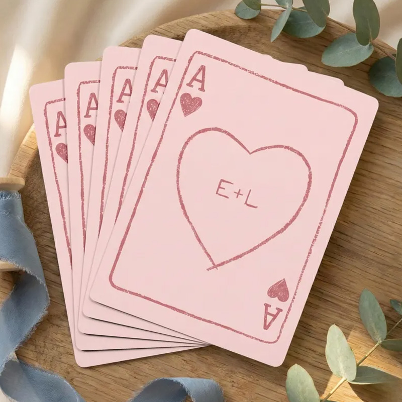 Personalized Custom Heart Message Gift For Couples Gamers Unique Poker Deck Anniversary Present Playing Cards