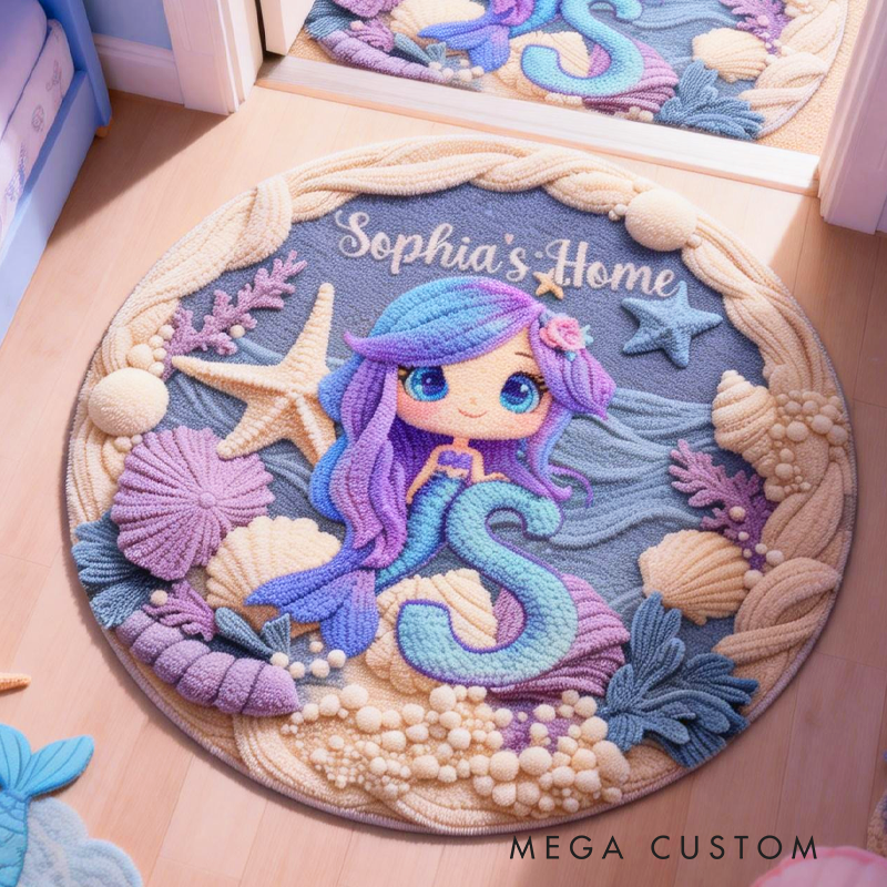 Personalized Cartoon Mermaid Customizable with Your Name Cute Gift for Children