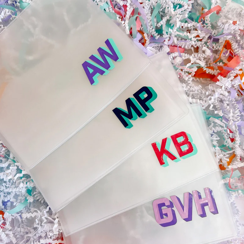 Personalized Custom Initial Gift Colorful Letter Protective Holder Transparent Storage Case for Players Mahjong Card Sleeve