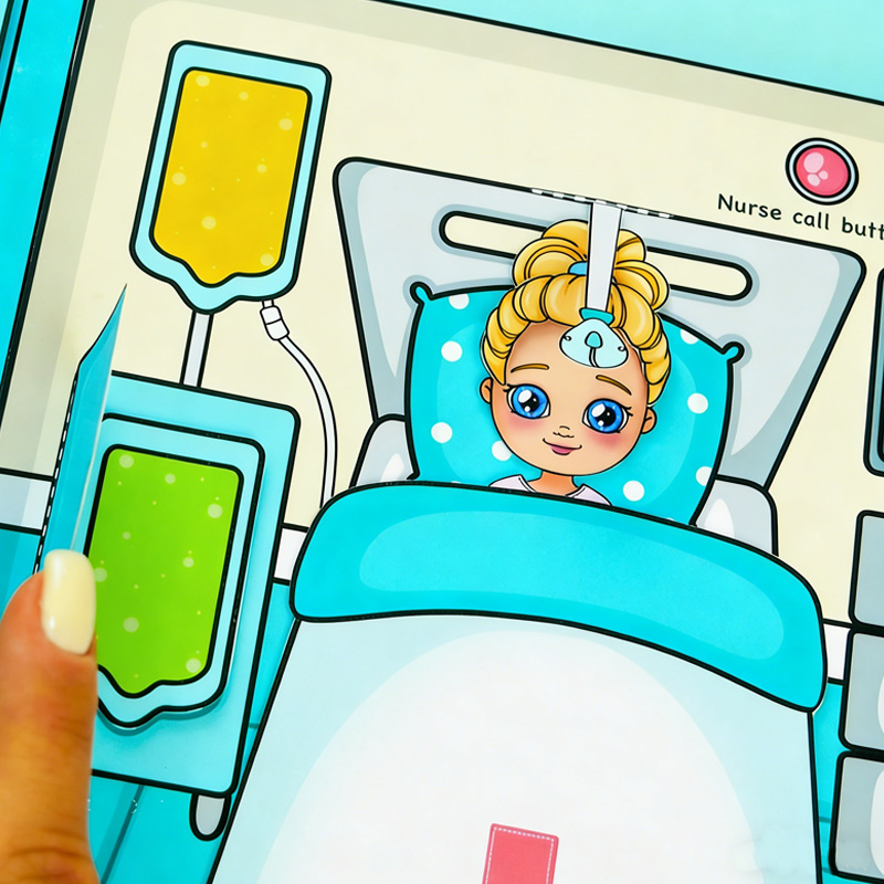 Creative Kids Hospital Doctor Nurse Role Play Educational Learning Toy Book Paper Play Set