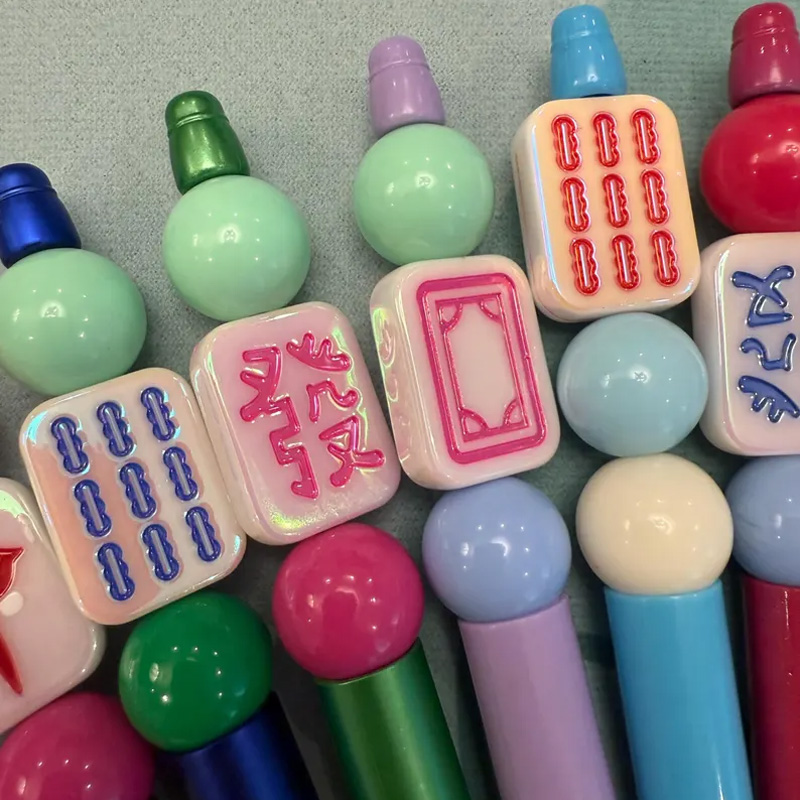 Colorful Creative Mahjong Style Cute Ballpoint Writing Tool Student Gift Stationery Mahjong Pen