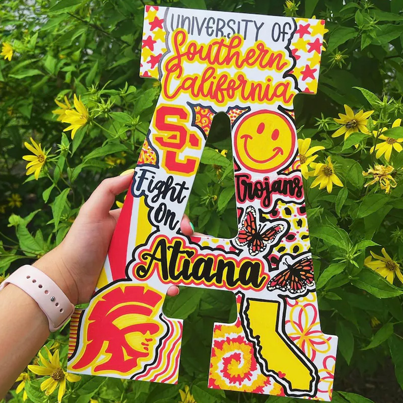 Personalized Colorful Hand Painted Decorative Gift Artistic Sorority Spirit Unique Style The Original Custom College Letter