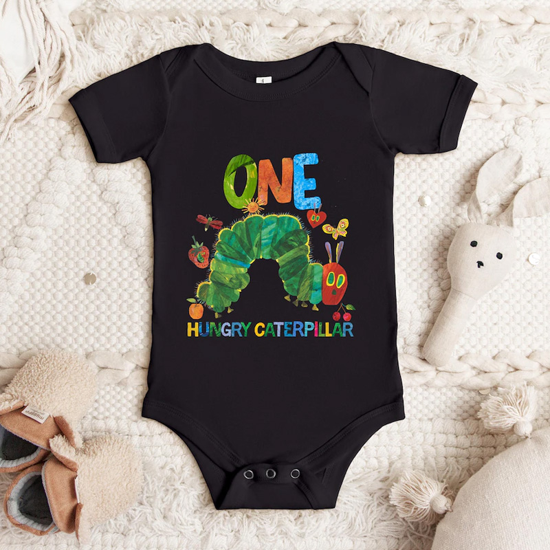 Personalized Cute Hungry Caterpillar Print Custom Family Outfit Fun Coordinated Parent Child T Shirt Set Personalized Family Matching