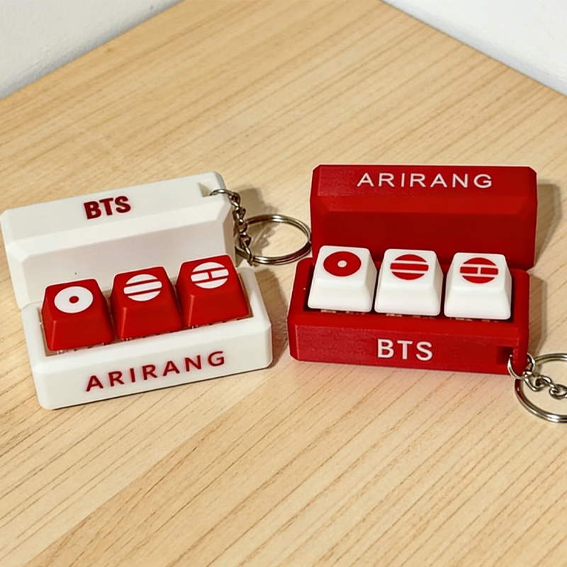 Kpop Keychain Creative Stress Relief Toy Fun Gift for Fans Unique Gadget K-pop Inspired Arirang Keyboard Fidget Clicker