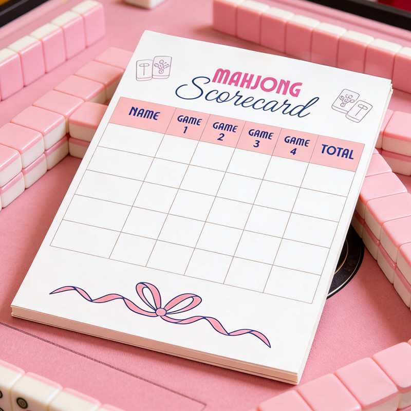 Cute Pastel Style Game Tracker Personalized Stationery Fun Gift for Players Party Supplies Mahjong Scorebook Notepad