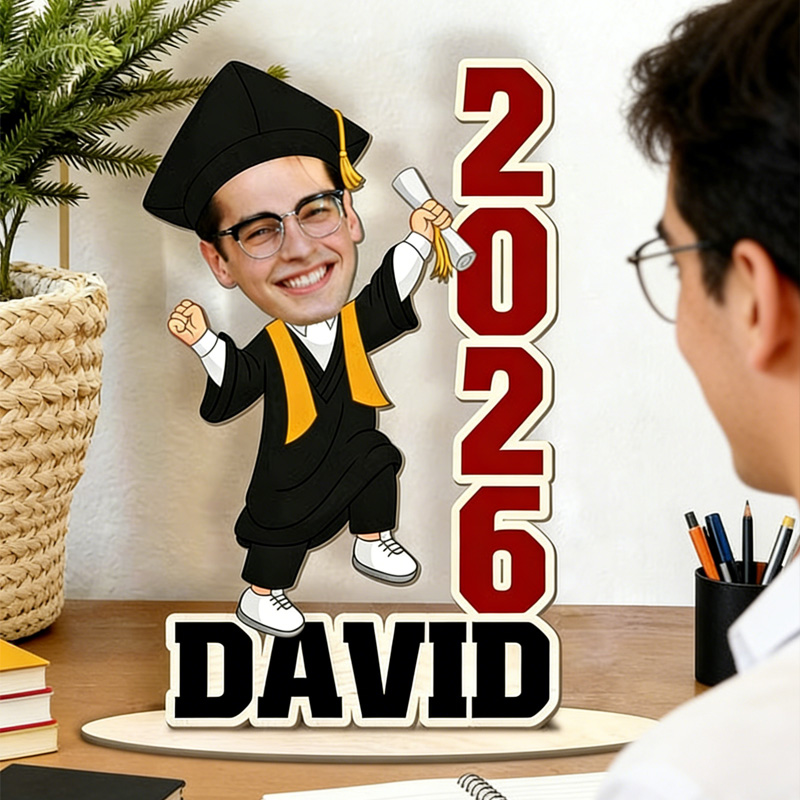Personalized Graduation Gift Custom Graduate Photo Keepsake Class of 2026 Celebration Wooden Table Decoration