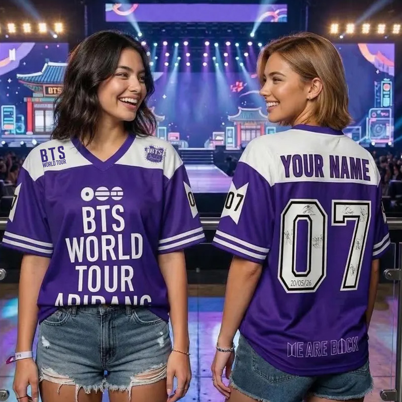 Personalized Concert Outfit Fan Gift Performance Stage Outfit Stylish Sports Team Spirit Wear 2026 World Tour Jersey Custom Name Kpop Mesh Shirt